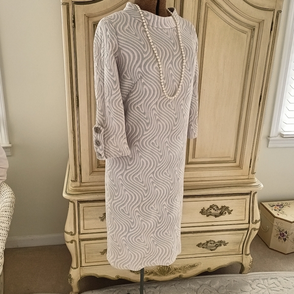 BEAUTIFUL 60S PINK AND GREEN MATLASSE DRESS! - Picture 11 of 16